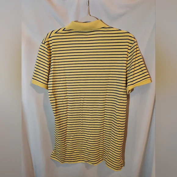 Ralph Lauren Yellow and Navy Striped Polo Shirt - Picture 2 of 6